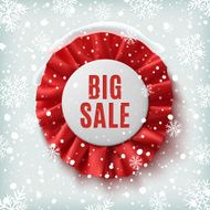 Big sale realistic red label with ribbons