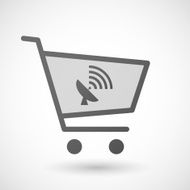 Shopping cart icon with a satellite dish N2