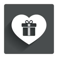 Gift box sign icon Love Present symbol