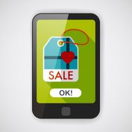 Valentine's Day SALE flat icon with long shadow eps10 N16