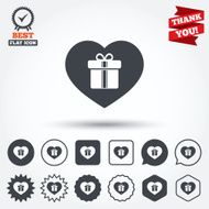 Gift box sign icon Love Present symbol N2