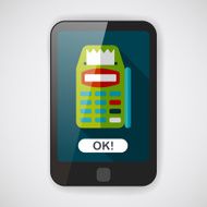 Credit card machine flat icon with long shadow eps10