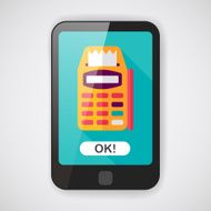 Credit card machine flat icon with long shadow eps10 N3