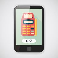 Credit card machine flat icon with long shadow eps10 N4