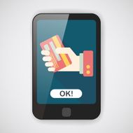 credit card flat icon with long shadow eps10 N5