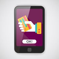 credit card flat icon with long shadow eps10 N6