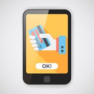 credit card flat icon with long shadow eps10 N7