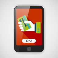 credit card flat icon with long shadow eps10 N8