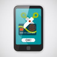 credit card flat icon with long shadow eps10 N9