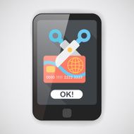 credit card flat icon with long shadow eps10 N10