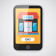 Building convenient store flat icon with long shadow eps10