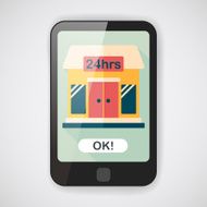 Building convenient store flat icon with long shadow eps10 N3