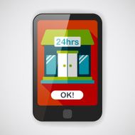 Building convenient store flat icon with long shadow eps10 N4