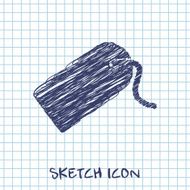 vector sketch icon of tag