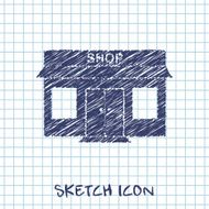 shop vector sketch icon