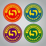 Five years warranty badge Different colors N2