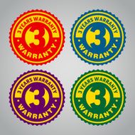 Three years warranty badge Different colors N2
