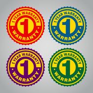 One year warranty badge Different colors N2