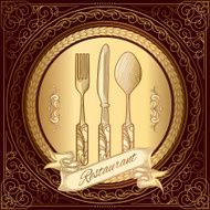 Golden restaurant menu design N2