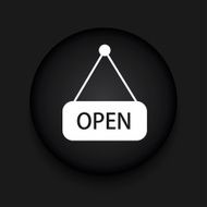 Vector modern open black circle icon