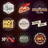 Premium discount vintage badges