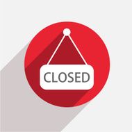 Vector modern closed red circle icon
