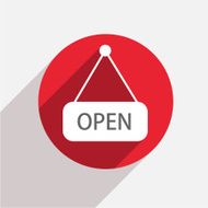 Vector modern open red circle icon