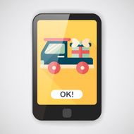 shopping cart flat icon with long shadow eps10 N6