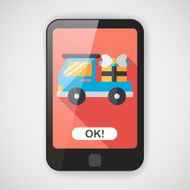 shopping cart flat icon with long shadow eps10 N8