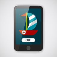 Sailboat flat icon with long shadow eps10 N4