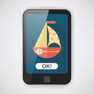 Sailboat flat icon with long shadow eps10 N5