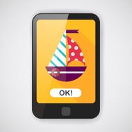 Sailboat flat icon with long shadow eps10 N6
