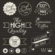 Vector collection of retail stamps and symbols