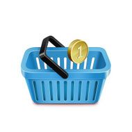 Shopping basket and coin