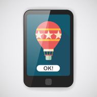 Hot Air Balloon flat icon with long shadow eps10