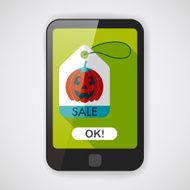 Halloween SALE flat icon with long shadow eps10 N4