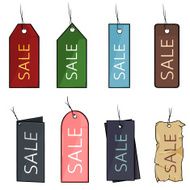 Vector Set of Cartoon Color Sale Tags