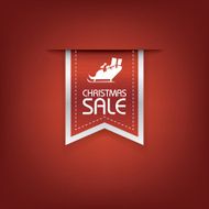 Christmas sale ribbon vector Holiday discounts banners with santa on
