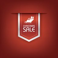 Christmas sale ribbon vector Holiday discounts banners with santa on N3