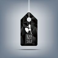 Black friday sale banner Price tag with polygonal background Elegant N2