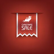 Christmas sale ribbon vector Holiday discounts banners with santa on N4