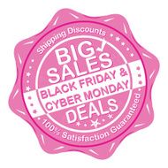 Pink label for Black Friday and Cyber Monday