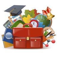 Vector School Concept with Briefcase N2