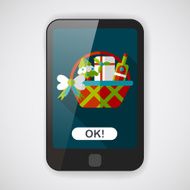 Christmas gift baskets flat icon with long shadow eps10 N4