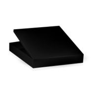 Black packaging box with open lid