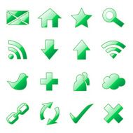 Web Icons Set Crystal Green