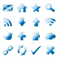 Web Icons Set Crystal Blue