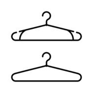 Set of two coat hanger icons Clothes vector icon