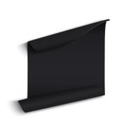 Black curved paper banner