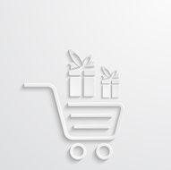 Vector modern shopping background with gifts